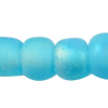 Perles de verre en Givré AB couleurs, perles de rocaille en verre, Légèrement rond, multiple tailles pour le choix, bleu, Vendu par sac