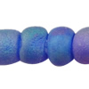 Frosted AB Colors Glass Seed Beads, Slightly Round dark blue 