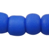 Perles de verre en couleurs Givré , perles de rocaille en verre, Légèrement rond, multiple tailles pour le choix, couleur bleu foncé, Vendu par sac
