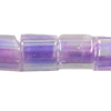Transparent Color lined Glass Seed Beads, Slightly Round, color-lined & translucent, purple 
