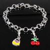 Zinc Alloy Iron Chain Bracelets, with Iron, plated, enamel Approx 8.5 Inch 