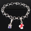 Iron Christmas Bracelet, Zinc Alloy, with Iron, plated, enamel Healthy Bracelet  10-19mm Approx 8.5 Inch 