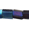 2 Cut Glass Seed Beads, Hexagon Bugles blue 