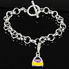 Zinc Alloy Iron Chain Bracelets, with Iron, plated, enamel Approx 8 Inch 