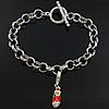 Zinc Alloy Iron Chain Bracelets, with Iron, plated, enamel Approx 8 Inch 