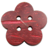 Botones de coco 4 agujeros, Flor, con patrón de flores, Rojo, 30x4mm, agujero:aproximado 2.5mm, Vendido por UD