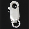Sterling-Silber Karabinerverschluss , 925 Sterling Silber, Rechteck, plattiert, keine, 11.8x4.5x2.8mm, Bohrung:ca. 2.5mm, verkauft von PC