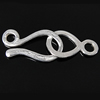 Sterling Silver Hook and Eye Clasp, 925 Sterling Silver, plated, single-strand Approx 3.5mm 