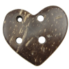 Conector de coco natural, Corazón, 2/2 aro, 38x35x4mm, agujero:aproximado 4mm, Vendido por UD