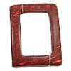 Pendentifs de noix de coco nature, rectangle, rouge Environ Vendu par PC