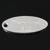 Sterling Silver Tag, 925 Sterling Silver, Oval, plated, Customized Approx 1mm 