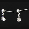 Sterling Silver Earring Drop Component, 925 Sterling Silver, plated 5mm 