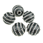 Enamel Brass European Beads, Round, without troll & with rhinestone, cadmium free, 31mm Approx 4mm 
