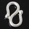 Sterling Silver S Hook Clasp, 925 Sterling Silver, plated, smooth 