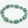 Bracelets en Turquoise et alliage zinc, alliage de zinc, avec turquoise, Placage, bracelet perlé, 4-10mm pouce, Vendu par brin