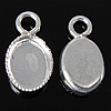 Sterling Silver Pendant Setting, 925 Sterling Silver, Oval, plated Approx 1.5mm 