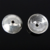 Sterling Silber Perlenkappen, 925 Sterling Silber, rund, plattiert, keine, 6x6x1.7mm, Bohrung:ca. 0.8mm, verkauft von PC