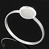 Plata de ley base del anillo del bisel, plata de ley 925, Redondo aplanado, chapado, más colores para la opción, 7x7mm, 6x6mm, 1.5mm, tamaño:7.5, Vendido por UD