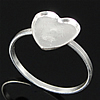 Sterling Silver Bezel Ring Base, 925 Sterling Silver, Heart, plated 1.5mm, US Ring 