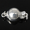 Sterling Silver Box Clasp, 925 Sterling Silver, Round, plated, smooth & single-strand 8mm Approx 2, 2.2mm 
