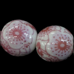 Perles porcelaine D, Rond, normes différentes pour le choix & avec le motif de fleurs & décalque, Vendu par PC