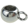Zinc Alloy Bail Beads, Flat Round, silver color plated nickel, lead & cadmium free Approx 2-3.5mm 