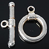 Sterling Silber Knebelverschluss, 925 Sterling Silber, rund, plattiert, Einzelstrang, keine, 21.2x3.2mm, 13x13x2.7mm, Bohrung:ca. 2mm, verkauft von setzen