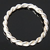 Sterling Silber Linking Ring, 925 Sterling Silber, Kreisring, plattiert, Twist, keine, 12.8x12.8x1.4mm, verkauft von PC