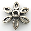Sterling Silber Perlenkappen, 925 Sterling Silber, Blume, plattiert, hohl, keine, 8x8x2.7mm, Bohrung:ca. 1mm, verkauft von PC