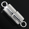 Sterling Silber Magnetverschluss, 925 Sterling Silber, Rohr, plattiert, Einzelstrang, keine, 6.5x13.3mm, Bohrung:ca. 2.5mm, verkauft von PC