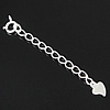 Sterling Silver Extender Chain, 925 Sterling Silver, Heart, plated Approx 1.5mm Approx 1.9 Inch 