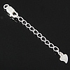 Sterling Silver Extender Chain, 925 Sterling Silver, Heart, plated Approx 2.5mm Approx 2.1 Inch 