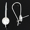 Sterling Silver Hook Earwire, 925 Sterling Silver, plated 8mm 