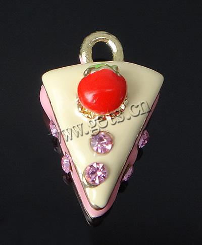 Zinc Alloy Fruit Shape Pendants, plated, enamel & with rhinestone, more colors for choice, 19x12x10mm, Hole:Approx 2mm, Sold By PC