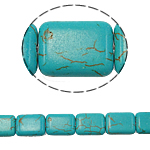 Synthetische Türkis Perlen, Rechteck, grün, 12x16x4mm, Bohrung:ca. 1mm, Länge:15.5 ZollInch, 25PCs/Strang, verkauft von Strang