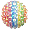 Abalorios de Diamantes de Imitación con Resina, Esférico, con patrón de flores, más colores para la opción, 22mm, agujero:aproximado 3.5mm, Vendido por UD