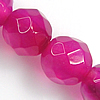 Natürliche Rosa Achat Perlen, rund, Kundenindividuell & Weitere Größen für Wahl & facettierte, Bohrung:ca. 0.8-1mm, Länge:ca. 15 ZollInch, ca. 126PCs/Strang, verkauft von Strang