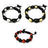 Gemstone Woven Ball Bracelets, Agate, with Stone & Nylon Cord, handmade, adjustable 8-12mm Approx 6-10 Inch 
