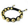 Zinc Alloy Woven Ball Bracelets, with Nylon Cord, gold color plated, handmade & adjustable & stardust, 12mm Approx 6-10 Inch 