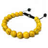Porzellan Woven Ball Armbänder, Nylonschnur, mit Türkis & Zinklegierung, metallschwarz plattiert, einstellbar, gelb, 10mm, Länge:ca. 6-10 ZollInch, verkauft von Strang