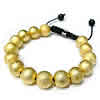 Bracelets de Woven Ball En alliage de zinc, avec corde en nylon, Placage, réglable & poudre d'étoile, 12mm Environ 6-10 pouce, Vendu par brin