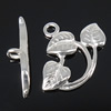 Zinc Alloy Toggle Clasp, Leaf, plated, single-strand Approx 2.5mm 