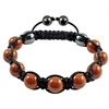 Gemstone Woven Ball Bracelets, Goldstone, with Nylon Cord & Hematite, adjustable, 12mm Approx 7-10 Inch 