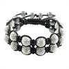 Rhinestone Woven Ball Bracelets, Waxed Cotton Cord, with Rhinestone Clay Pave Bead & Hematite, adjustable 12mm Approx 7-10 Inch 