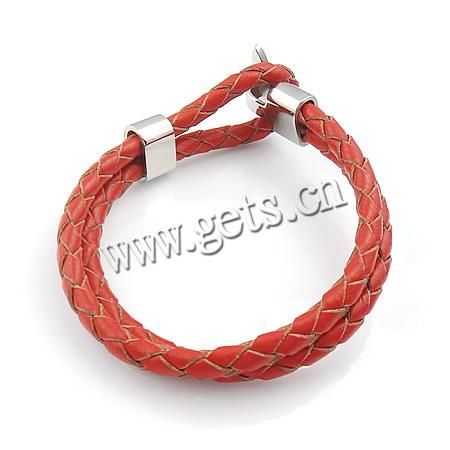 Cowhide Bracelets, 316 stainless steel clasp, different length for choice, more colors for choice, 5mm, Sold By Strand