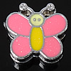 Zinc Alloy Slide Charm, with enamel, Bee, plated, enamel & with rhinestone Approx 