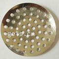 Iron Perforated Beading Disc, Flat Round, plated cadmium free, 18mm 