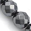 Non Magnetic Hematite Beads, Round & faceted, black Approx 1mm .5 Inch 