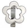 Stainless Steel Fold over Clasp, Flower, plated, 5 petal 