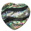 Mosaic Pattern Shell Pendants, Abalone Shell, Heart Approx 1mm 